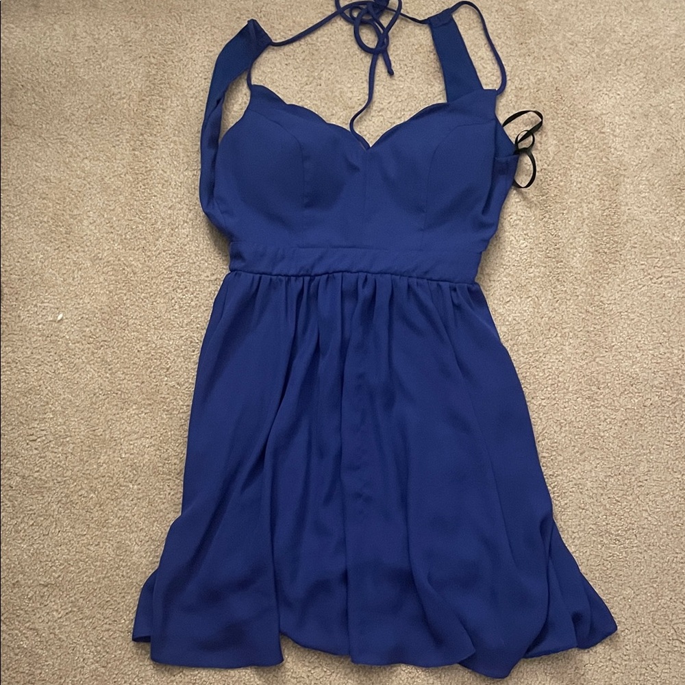 Elegant Blue Sleeveless Dress